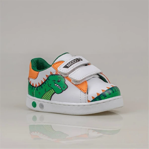 Trend Adımlar Yeşil Cute Monster Işıklı İlk Adım Bebe Sneaker - 2