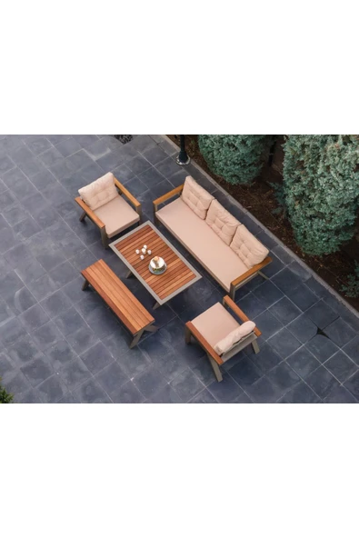 MİLLE GARDEN BAHÇE MOBİLYALARI LENA 3+1+1 Bahçe Takımı - 1