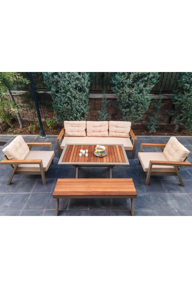 MİLLE GARDEN BAHÇE MOBİLYALARI LENA 3+1+1 Bahçe Takımı - 3