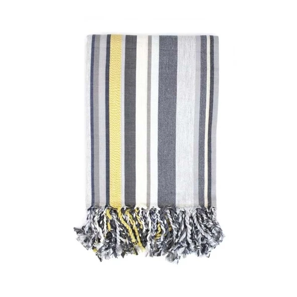 2 Adet Pamuk-Keten Peştemal (100x180)-Gold - 2