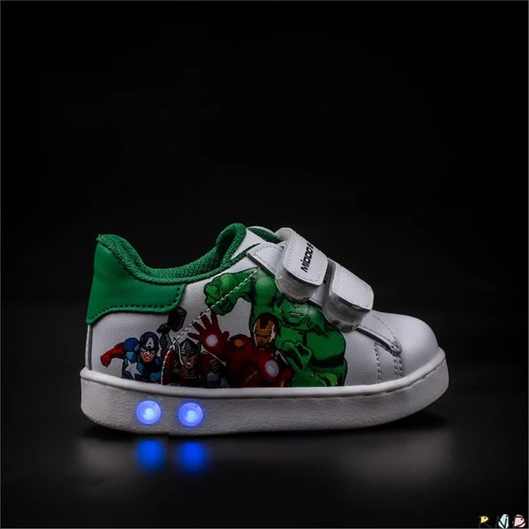 Trend Adımlar Beyaz Işıklı İlk Adım Bebe Sneaker - Resim 6