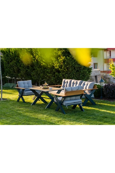 MİLLE GARDEN BAHÇE MOBİLYALARI ATİNA Bahçe Takımı 3+1+1 Takım - 1