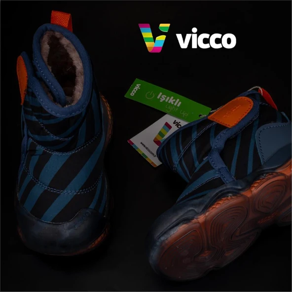 Vicco Mavi Helyum Cırtlı Işıklı İlk Adım Bebe Unisex Bot - 7