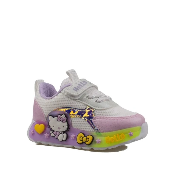 Trend Adımlar Beyaz Kız Çocuk Işıklı Bebe Sneaker - 2