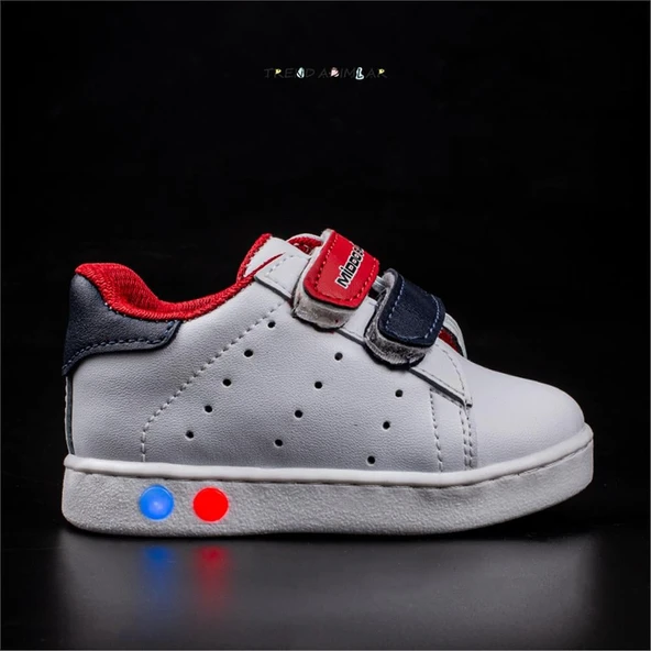 Trend Adımlar Kırmızı Işıklı İlk Adım Bebe Sneaker - 5