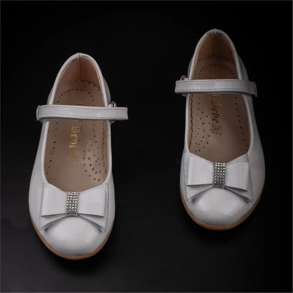 Trend Adımlar Beyaz Bebe Kız Çocuk Bilek Cırtlı Babet - Resim 4