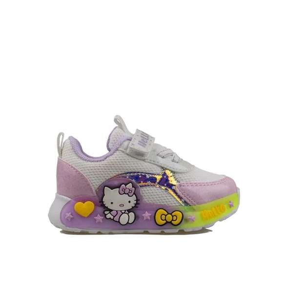 Trend Adımlar Beyaz Kız Çocuk Işıklı Bebe Sneaker - 1