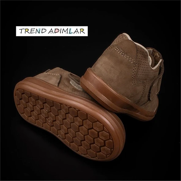 Trend Adımlar Haki Cace Two İlk Adım Bebe Hakiki Nubuk Deri Bot - 6