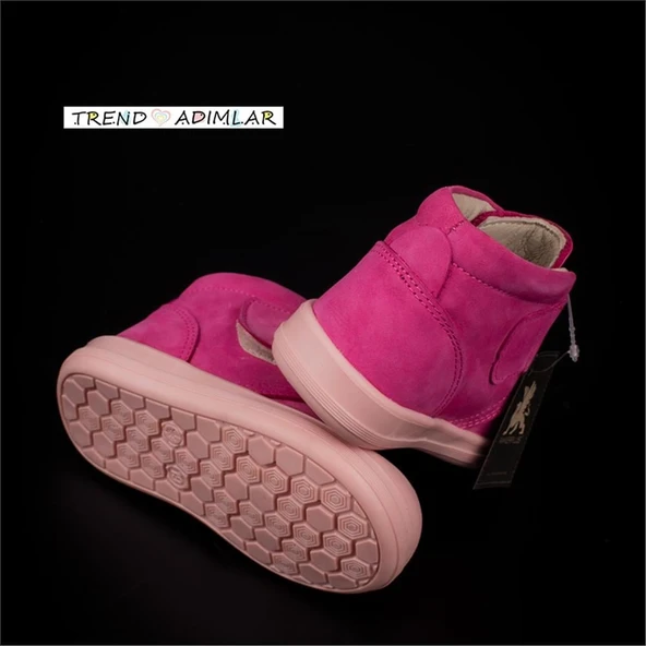 M2S Fuşya Cace Hakiki Deri Bebe Ortopedik Bot - Resim 5