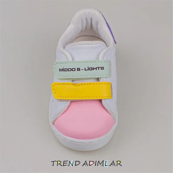 Trend Adımlar Pembe Işıklı İlk Adım Bebe Sneaker - 4