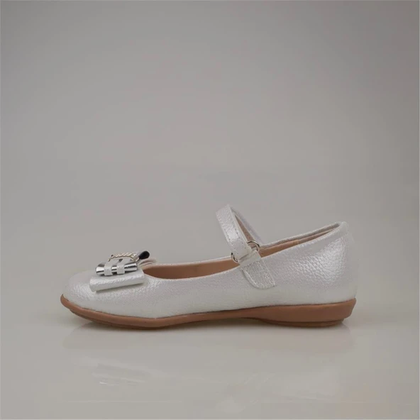 Trend Adımlar Gri Bebe Kız Çocuk Cırtlı Parlak Babet - Resim 3