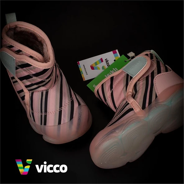 Vicco Pudra Helyum Cırtlı Işıklı İlk Adım Bebe Unisex Bot - 6