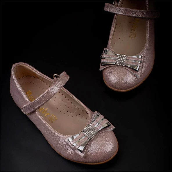 Trend Adımlar Pembe Bebe Kız Çocuk Cırtlı Parlak Babet - Resim 5