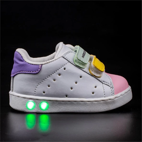 Trend Adımlar Pembe Işıklı İlk Adım Bebe Sneaker - 5
