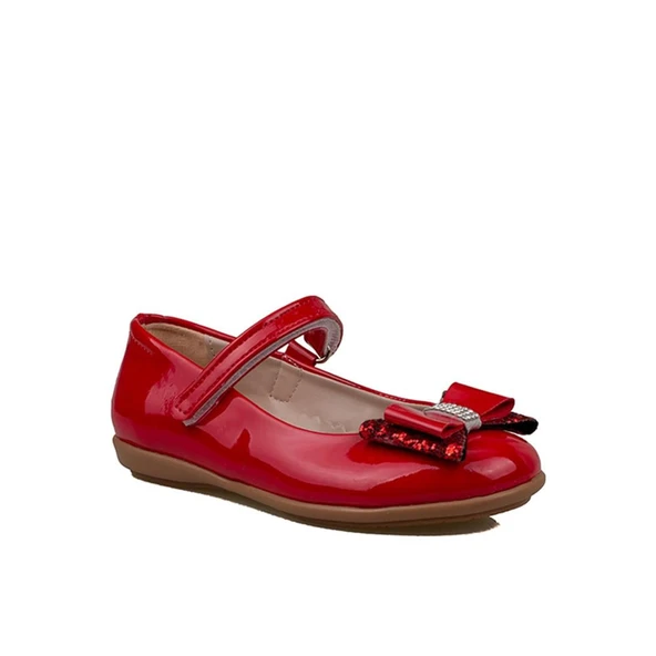 Trend Adımlar Kırmızı Bebe Kız Çocuk Bilek Cırtlı Babet ürün görseli