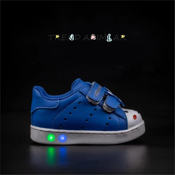 Trend Adımlar Saks Mavi Işıklı İlk Adım Bebe Sneaker - Resim 6