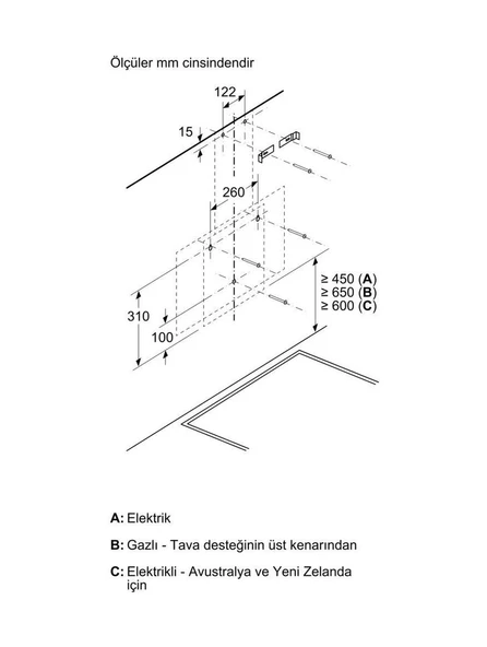 Profilo DVK6J361 59 CM Duvar Tipi Davlumbaz Siyah - 8