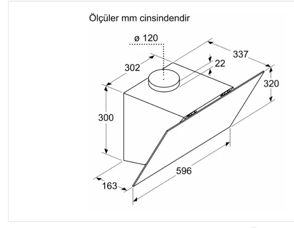 Profilo DVK6J479 Eğimli Duvar Tipi Davlumbaz Gri - 6