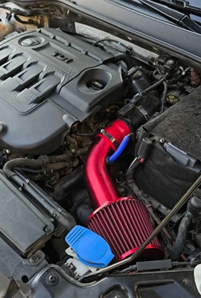 Seat Leon mk3 1.6-tdi Krom Borulu Spor Açık Hava Filtre Seti-Boru Çapı 7,6cm-Uzunluk 23cm