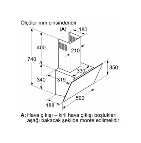 Profilo DVK6J360 Duvar Tipi Davlumbaz 60 CM Siyah - 6