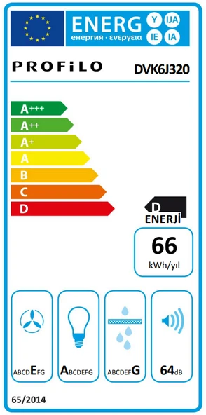Profilo DVK6J320 Duvar Tipi Davlumbaz 60 CM Beyaz - 7