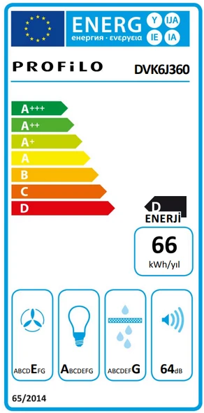 Profilo DVK6J360 Duvar Tipi Davlumbaz 60 CM Siyah - 7