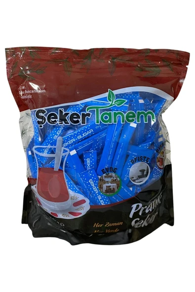 Şeker Tanem Stick Toz Şeker Mavi Baskılı 3 gr x 250LI 750 gr