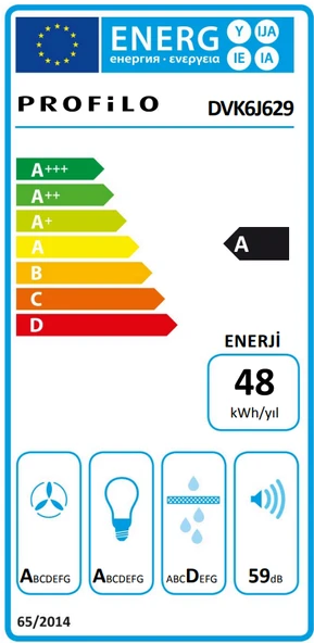 Profilo DVK6J629 Duvar Tipi Davlumbaz 60 CM Beyaz - 7