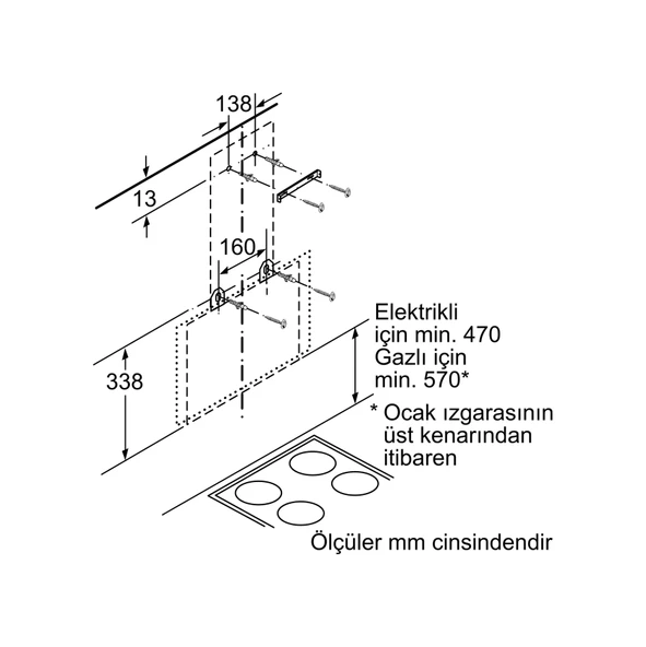 Profilo DVE6G560 Duvar Tipi 60 CM Davlumbaz Siyah - 5