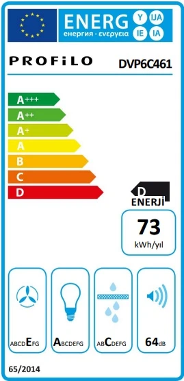 Profilo DVP6C461 Duvar Tipi Davlumbaz Siyah - 5