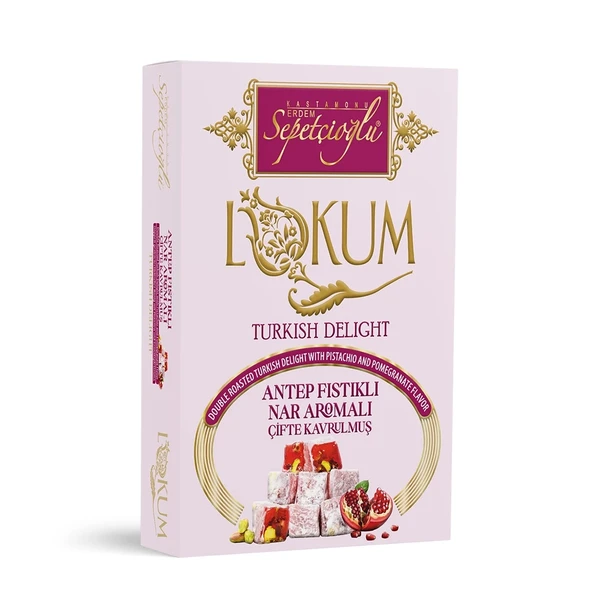 Antep Fıstıklı Nar Aromalı Çifte Kavrulmuş Lokum 240G