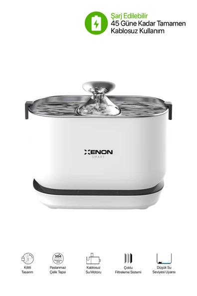 Xenon Smart Akıllı Otomatik Kedi Tuvaleti Kameralı, Mama Kabı ve Bataryalı Su Pınarı 4'lü Pet Ürünleri Seti - 5