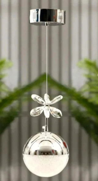 ŞEKER TOP MODERN SARKIT LED AVİZE TEKLİ 3 RENK KROM KAPLAMALI ürün görseli