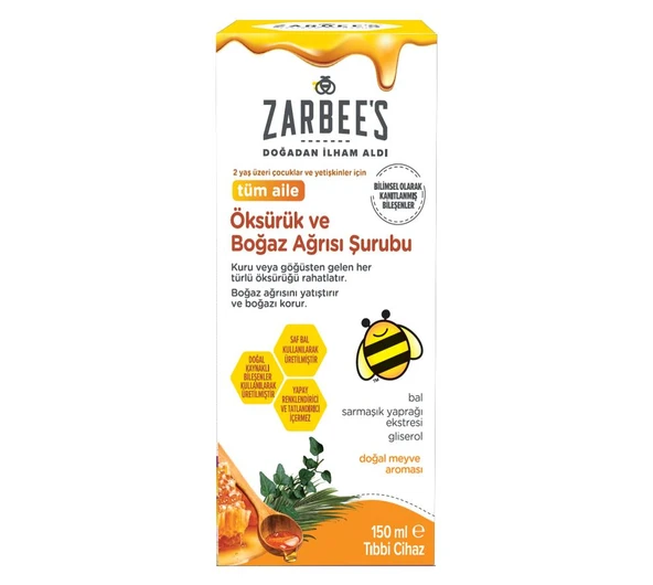 Zarbees Öksürük ve Boğaz Şurup 150 ml ürün görseli