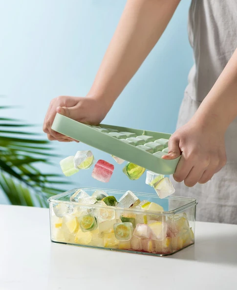 Pinmoo Ice Hazneli Silikon Buzluk- Yeşil/Sarı - 4