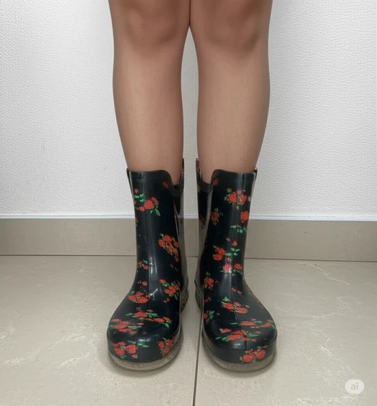 Potin Kadın Yağmur Botu 36-40 Kırmızı