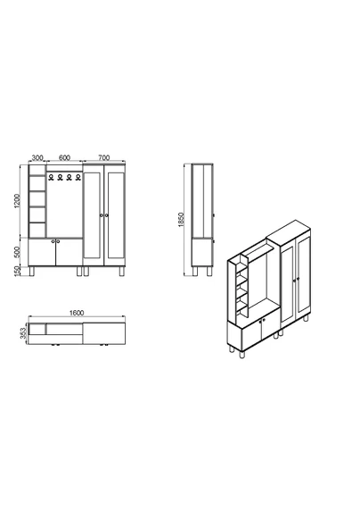 Kalender Dekor Evin-1-2 Bohem Ayaklı Aynalı Ayakkabılık Portmanto Vestiyer - Resim 7