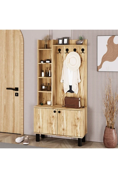 Kalender Dekor Evin-1 Bohem Ayaklı Ayakkabılık Portmanto Vestiyer ürün görseli