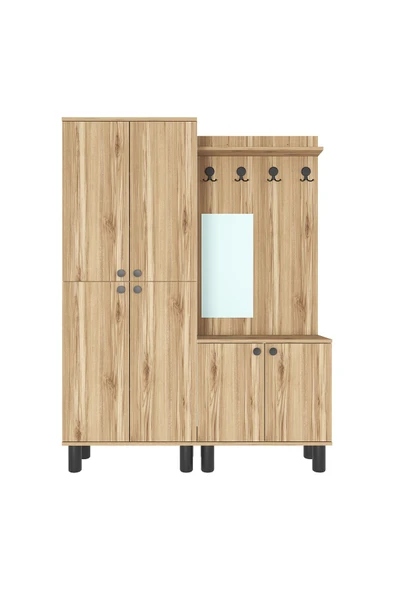 Kalender Dekor Ferda-1-3 Bohem Ayaklı Aynalı Portmanto Vestiyer Ayakkabılık - Resim 6