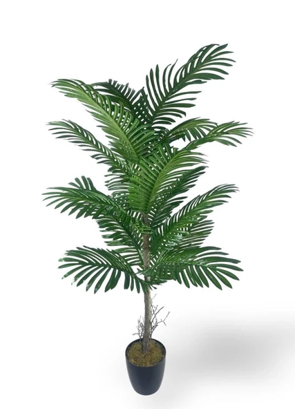 Nettenevime Yapay Ağaç Palmiye 16Yaprak Areka Ağacı Siyah Saksıda Tek Gövdeli 150*70Cm ürün görseli 1