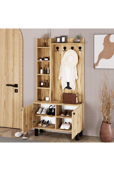 Kalender Dekor Evin-1 Bohem Ayaklı Ayakkabılık Portmanto Vestiyer - Resim 4