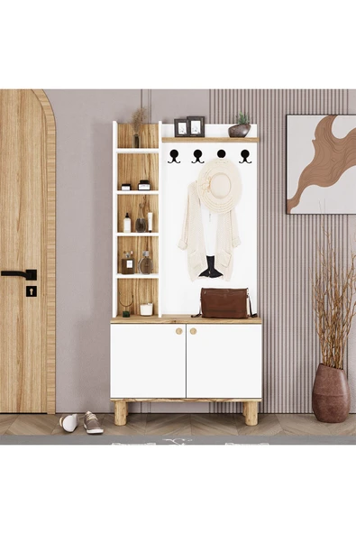 Kalender Dekor Evin-1 Bohem Ayaklı Ayakkabılık Portmanto Vestiyer - Resim 2