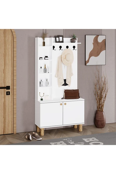 Kalender Dekor Evin-1 Bohem Ayaklı Ayakkabılık Portmanto Vestiyer - Resim 3