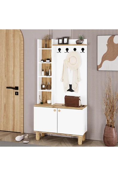 Kalender Dekor Evin-1 Bohem Ayaklı Ayakkabılık Portmanto Vestiyer ürün görseli