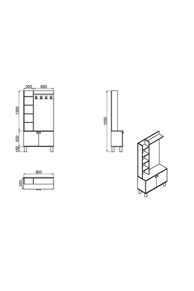 Kalender Dekor Evin-1 Bohem Ayaklı Ayakkabılık Portmanto Vestiyer - Resim 7