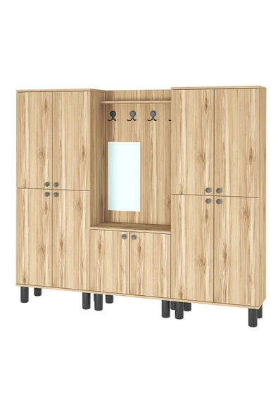 Kalender Dekor Ferda-1-3-3 Bohem Ayaklı Aynalı Ayakkabılık Portmanto Vestiyer - Resim 6