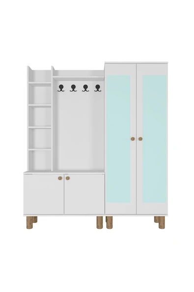 Kalender Dekor Evin-1-2 Bohem Ayaklı Aynalı Ayakkabılık Portmanto Vestiyer - Resim 5