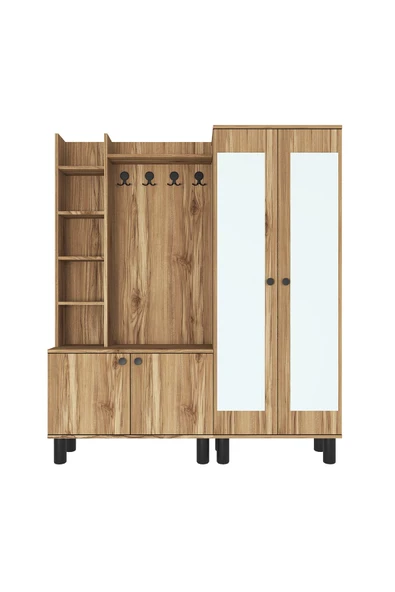 Kalender Dekor Evin-1-2 Bohem Ayaklı Aynalı Ayakkabılık Portmanto Vestiyer - Resim 5