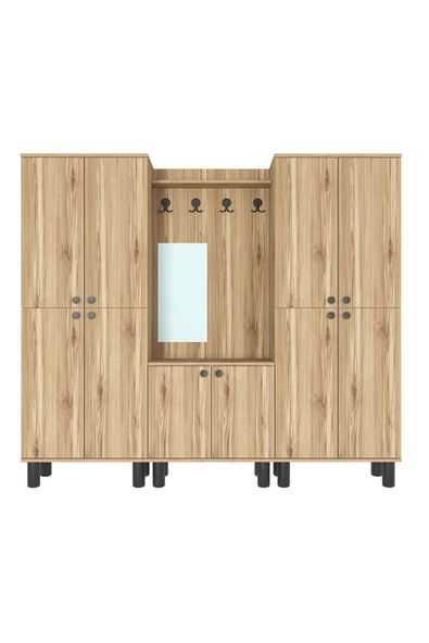 Kalender Dekor Ferda-1-3-3 Bohem Ayaklı Aynalı Ayakkabılık Portmanto Vestiyer - Resim 5