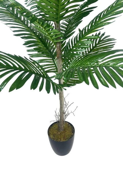 Nettenevime Yapay Ağaç Palmiye 16Yaprak Areka Ağacı Siyah Saksıda Tek Gövdeli 150*70Cm - Resim 4